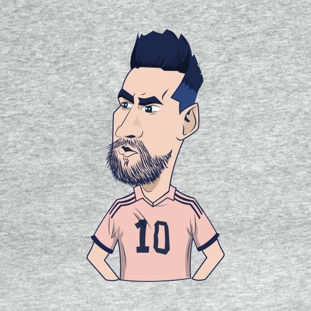 Messi Cartoon-Inter Miami by HarlinDesign